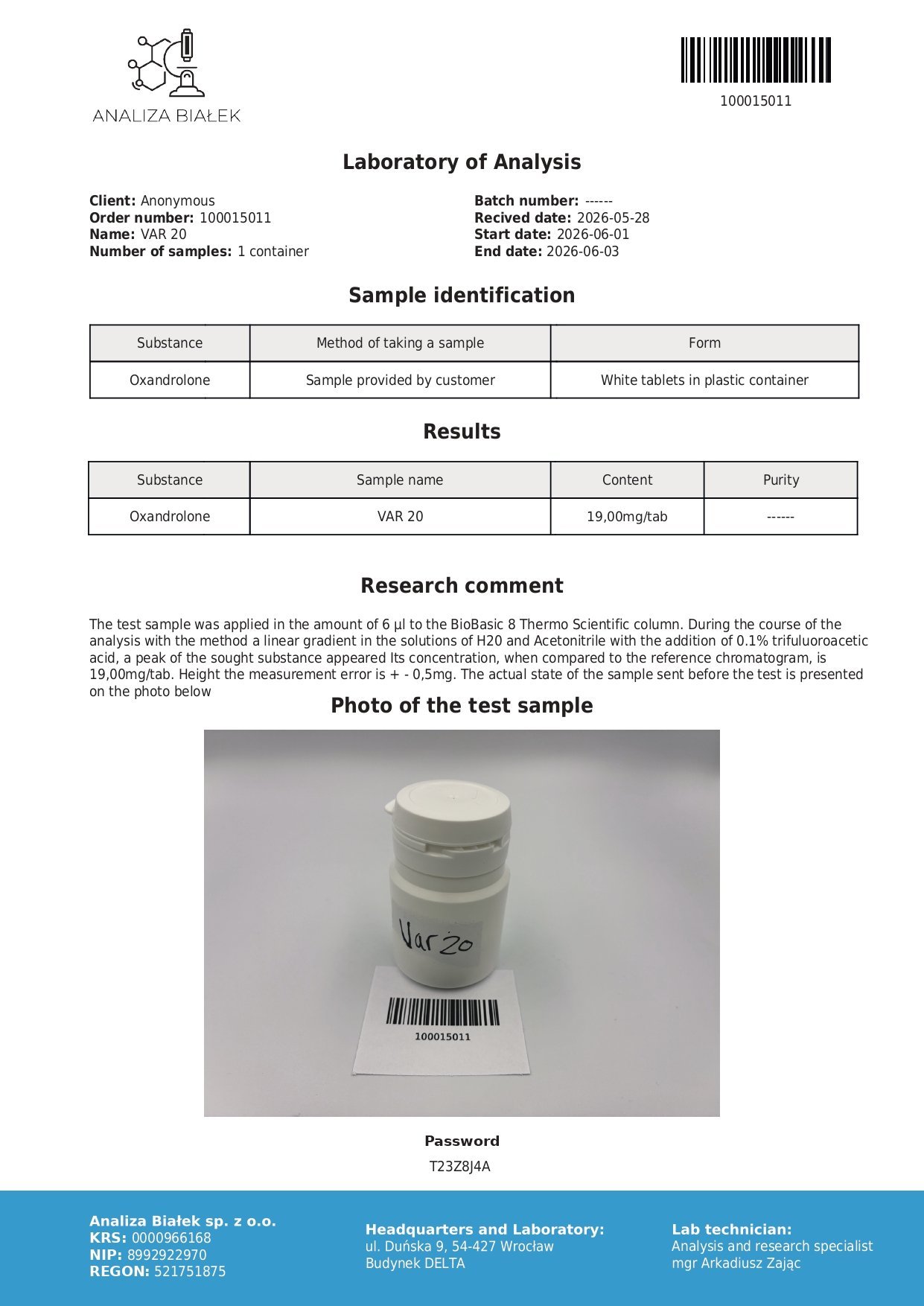 Viogen Anavar 20mg x 50 Tabs - Image 2