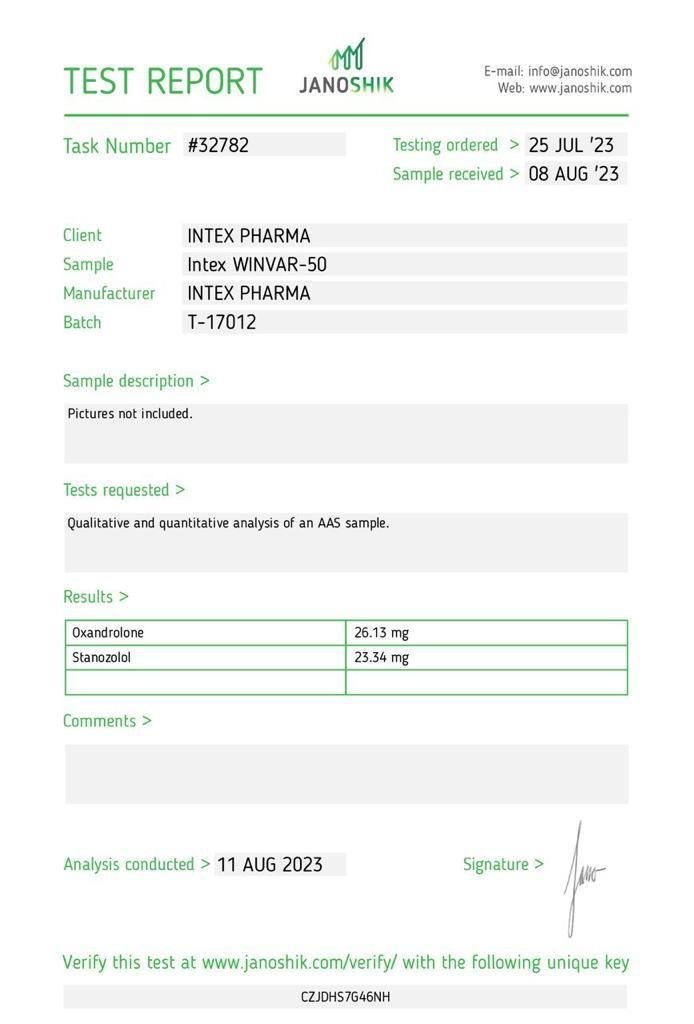 Intex Pharma WINVAR 50mg x 60 tabs - Image 2